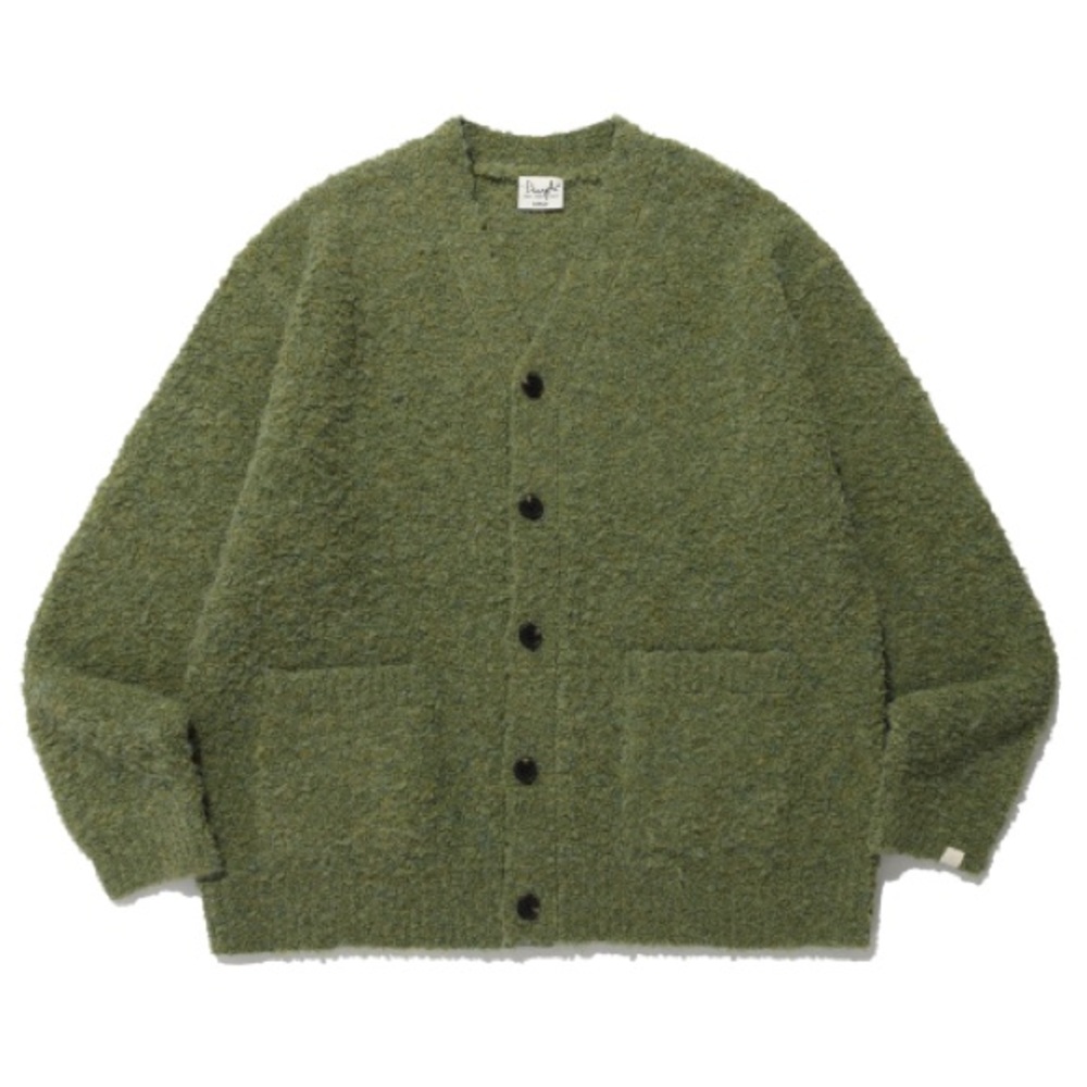 MUSINSA Green Fuzzy Cardigan